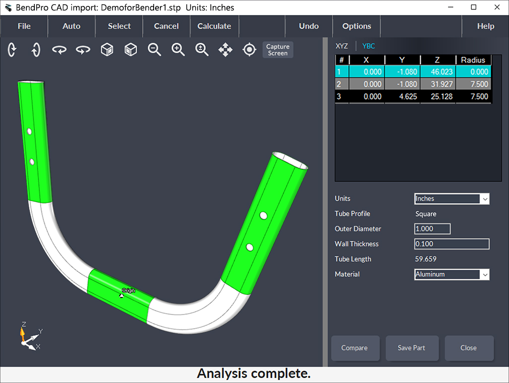 CAD Interface Software Tube Part importing holes slots