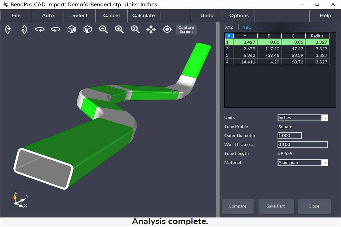 CAD Interface Software tube importing round square rectangular oval