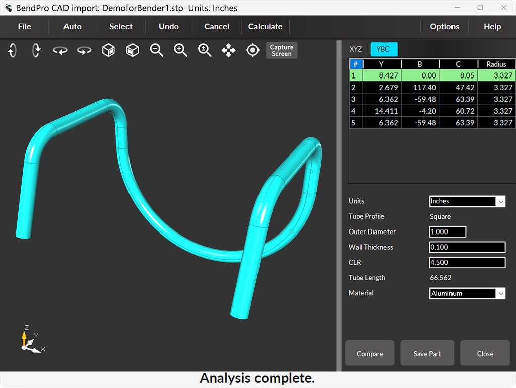 BendPro SIM Software CAD interface part importing