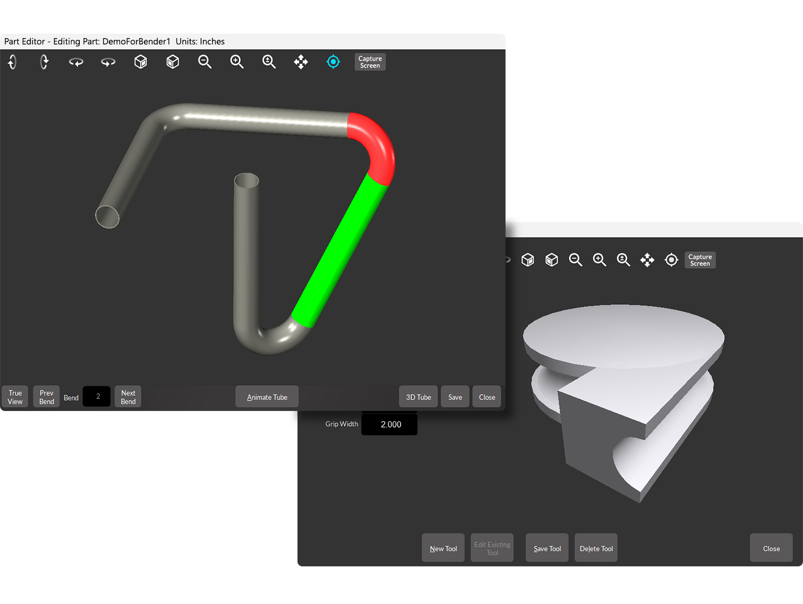 BendPro SIM Software 3D tube display